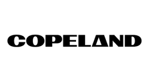 Logo noir avec le texte COPELAND en lettres majuscules épaisses