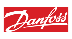 Logo de Danfoss sur fond rouge