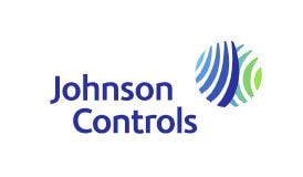 Logo de Johnson Controls avec un symbole bleu et vert